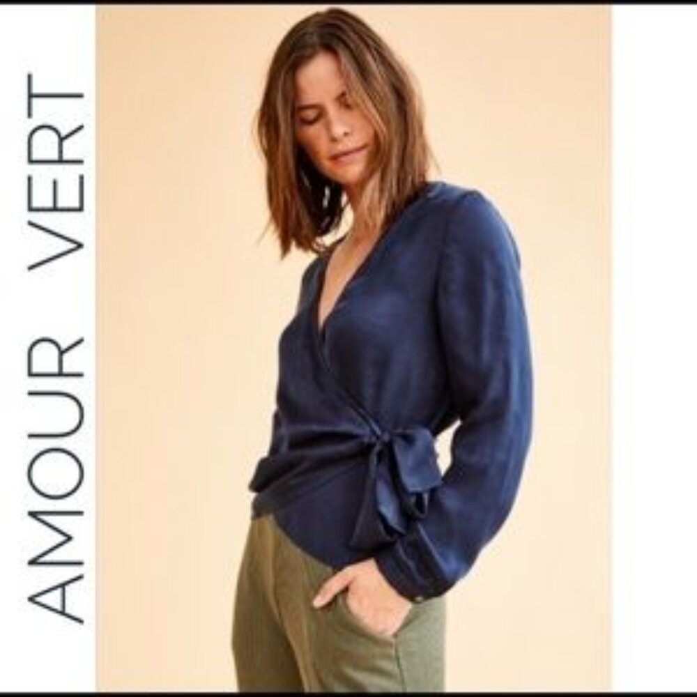 Navy Amour Vert Cupro Top
